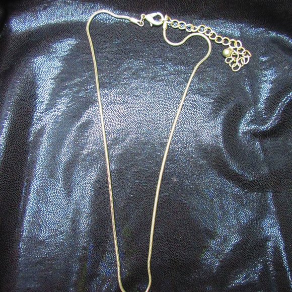 Adjustable Silver Necklace With Blue Turquoise Glass Inspired Focal Piece - Picture 2 of 6